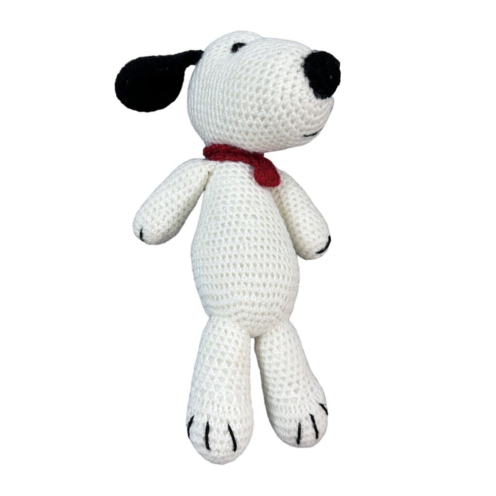 Crochet Snoopy Stuffed Animal 12” Made In Ireland Peanuts Handmade - Read Descpt